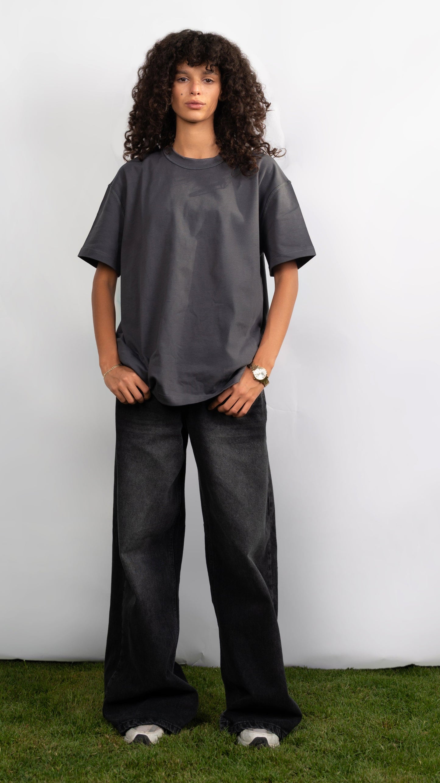 Curve - High Waist Charcoal Denim