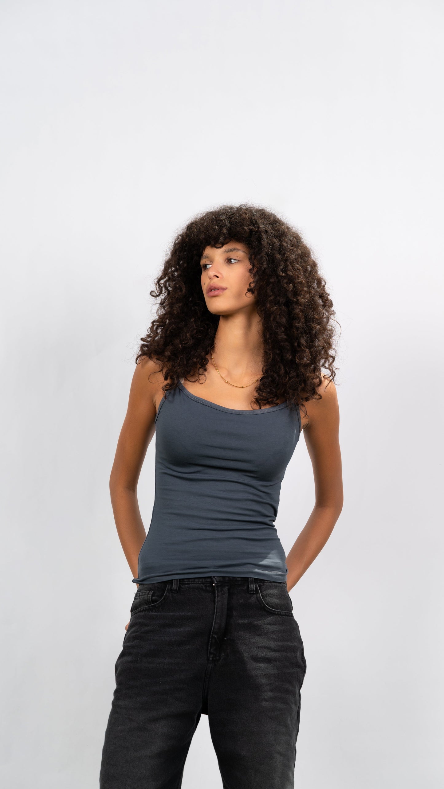 Strap Grey Top