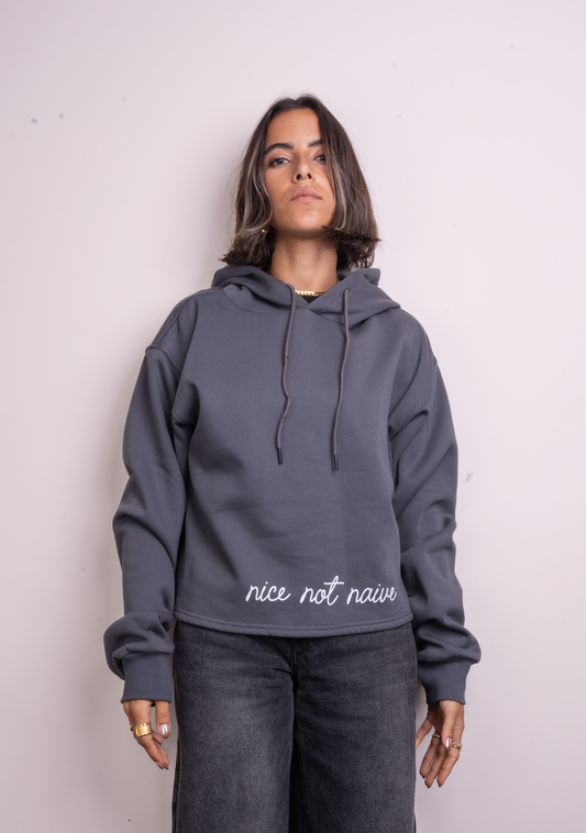Nice not Naive Cropped Hoodie