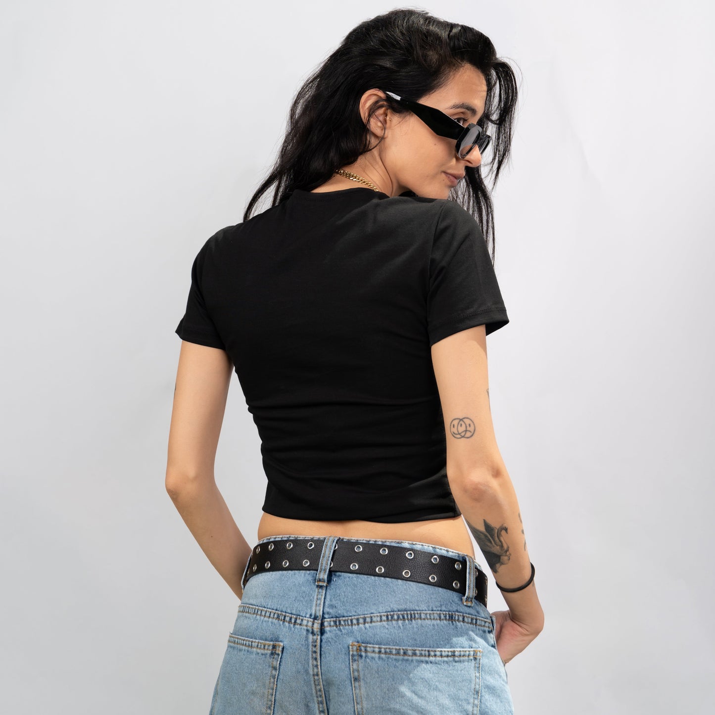 Short Sleeve Black Top