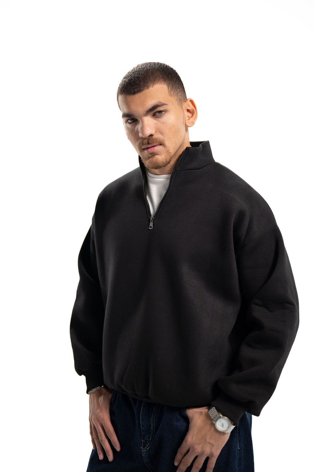 Quarter Zip – Black