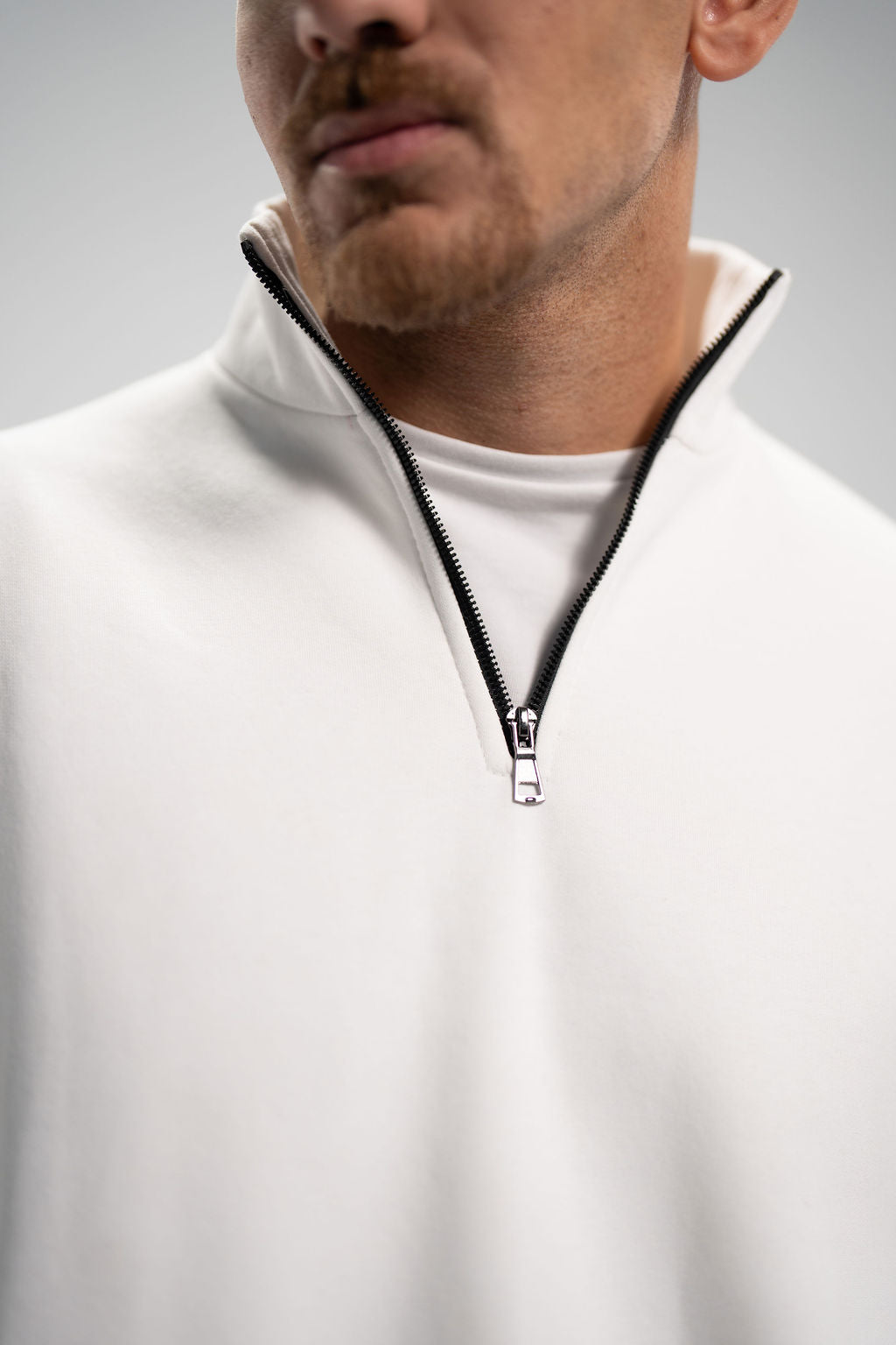Quarter Zip – White