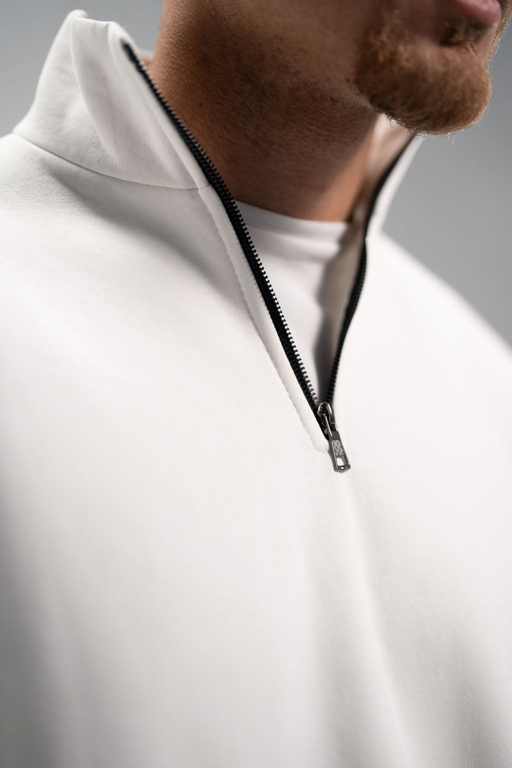 Quarter Zip – White