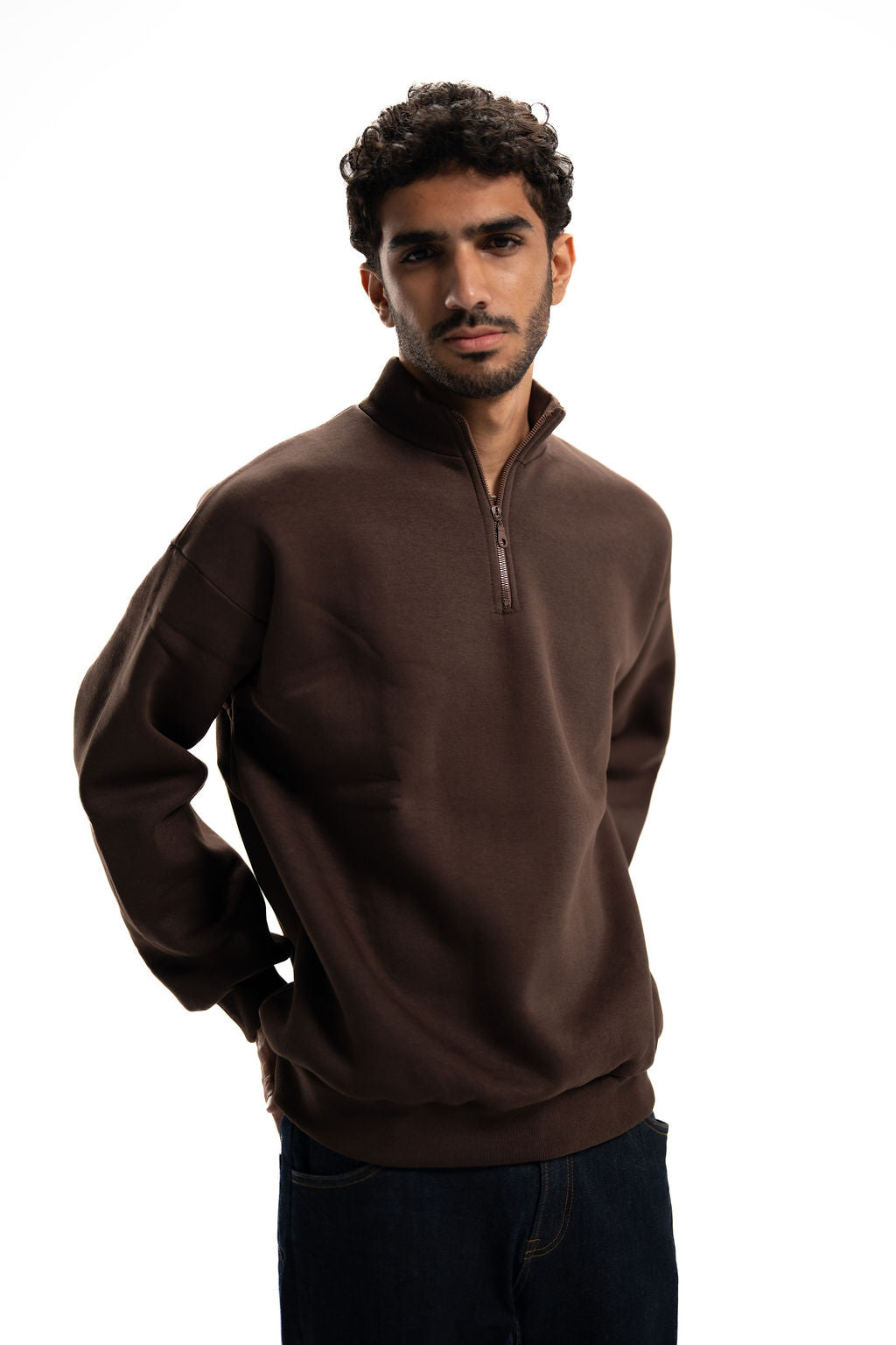 Quarter Zip – Brown