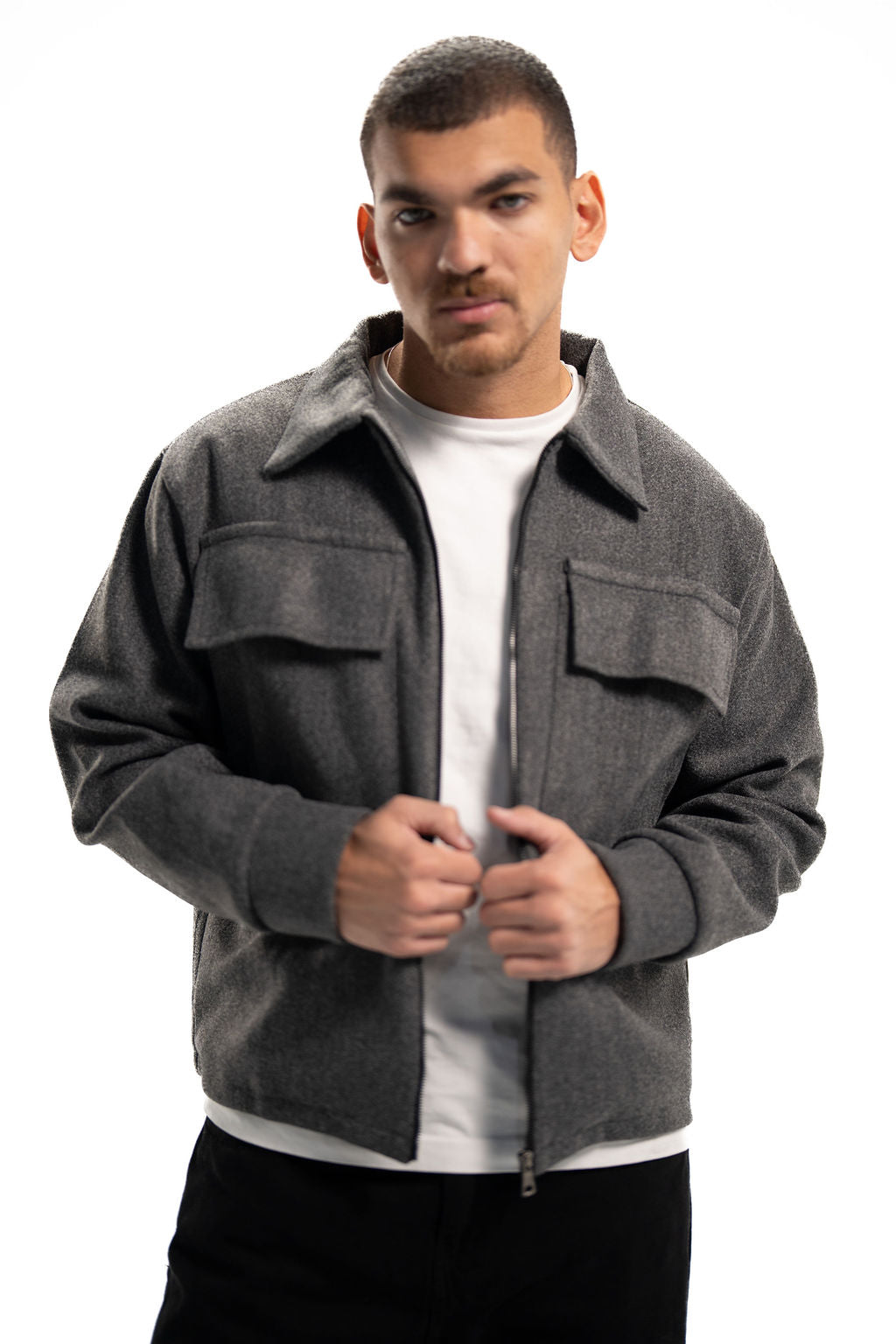 Wool Overshirt – Dark Grey